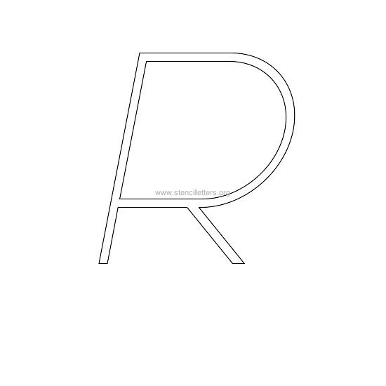 uppercase italic wall stencil letter r