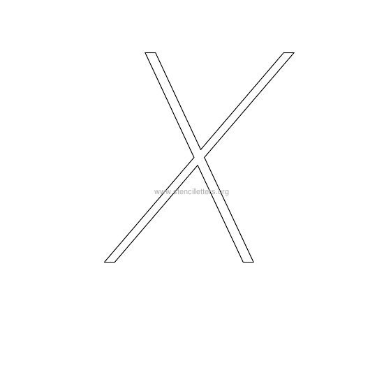 uppercase italic wall stencil letter x