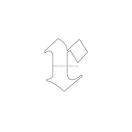 lowercase old-english wall stencil letter r