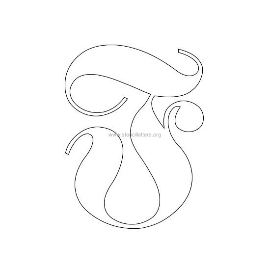 uppercase old-english wall stencil letter f