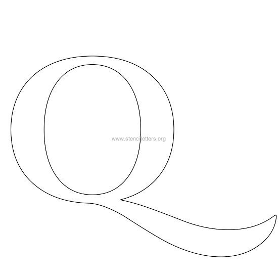 roman wall stencil letter q