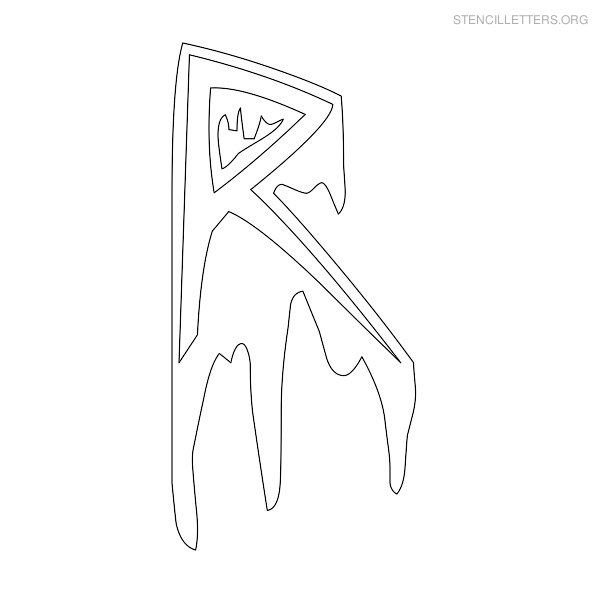 Stencil Letter Halloween R