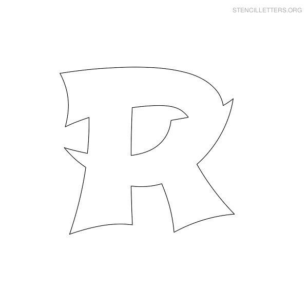 Stencil Letter Japanese R
