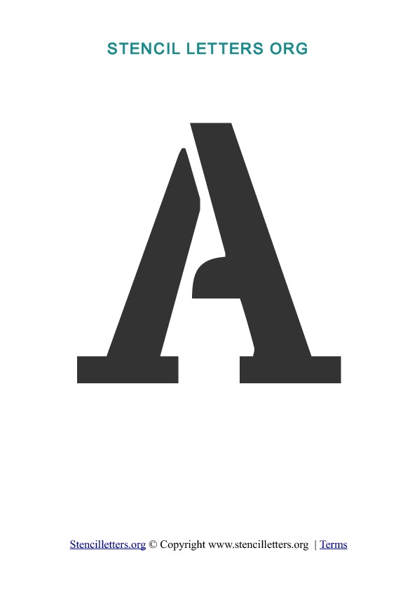 A-Z Printable Alphabet Letter Stencils in PDF - Free Stencil Templates - Style 1