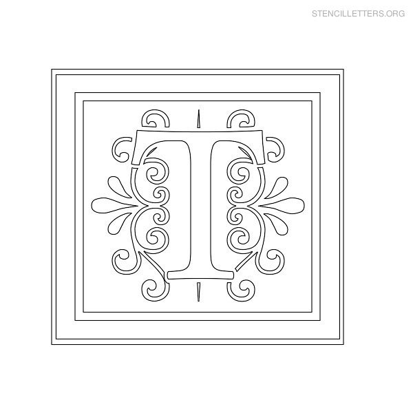 Stencil Letter Decorative T