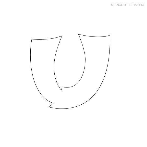 Stencil Letter Japanese U