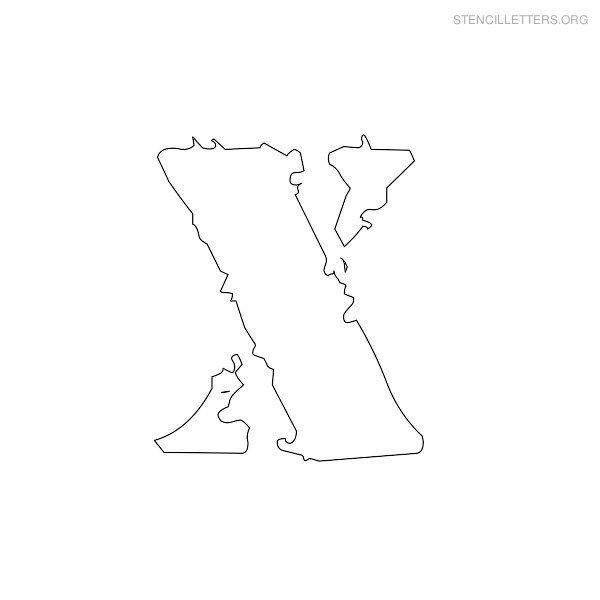 Stencil Letter Bubble X