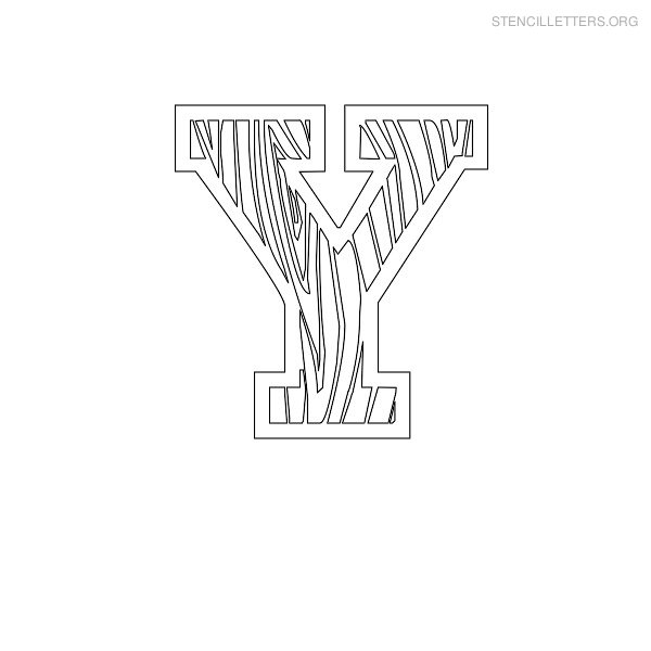 Stencil Letter Wooden Y