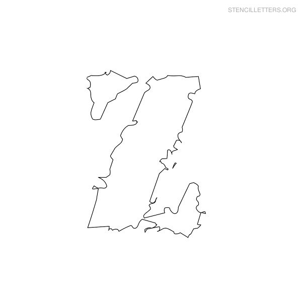 Stencil Letter Bubble Z Stencil Letter Bubble Z